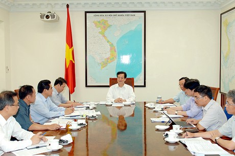 Thủ tướng Nguyễn Tấn Dũng làm việc với lãnh đạo tỉnh Lào Cai. Nguồn: chinhphu.vn